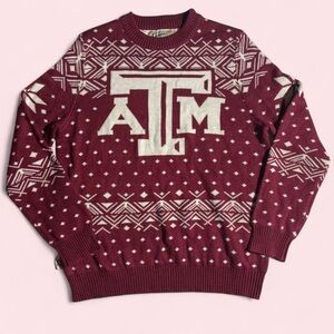 Texas A&M Aggies Knit Sweater Maroon Nordic Logo College - Campus Specialties L